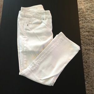 American Eagle white artist crop jeans